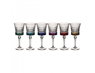Набор бокалов для вина 6шт 270мл Bohemia Design Lady Diamond Eclat Колорс