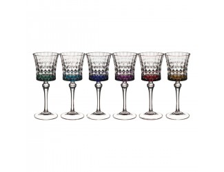 Набор бокалов для вина 6шт 190мл Bohemia Design Lady Diamond Eclat Колорс