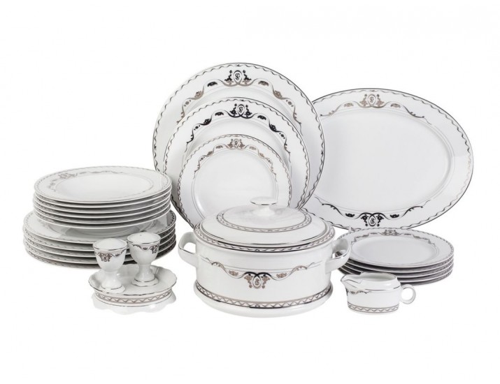 Сервиз столовый Rudolf Kampf Роза и ленты 25 предметов 6 персон Савио декор 2274 золото