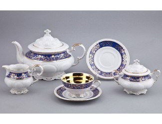 Сервиз чайный Rudolf Kampf Национальные традиции 15 предметов 6 персон декор 1824 07160725-1824