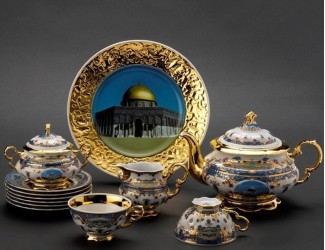 Чайный сервиз на 6 персон 15 предметов Rudolf Kampf Национальные традиции (Иерусалим) Великие святыни Ислама