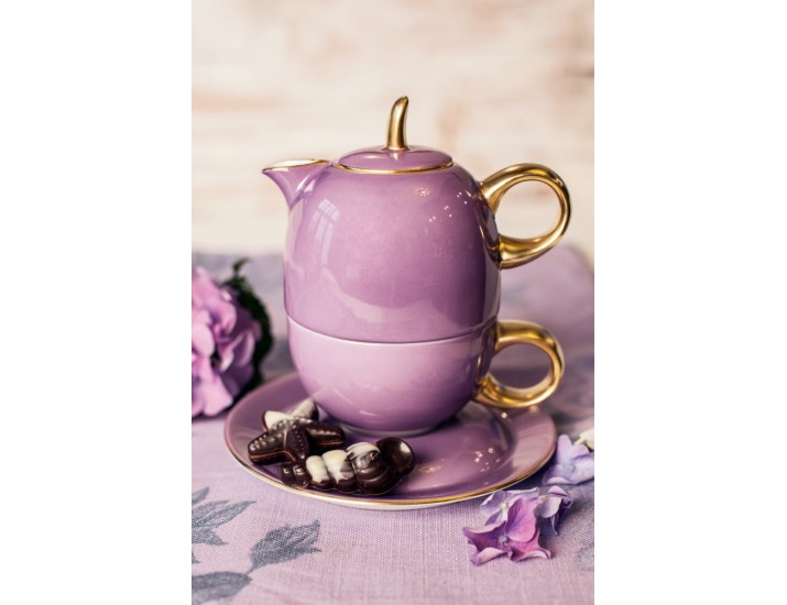 Восточный набор Rudolf Kampf  Duo 3 предмета (чайник0,4+чашка0,2), фиолетовый 42140825-2553