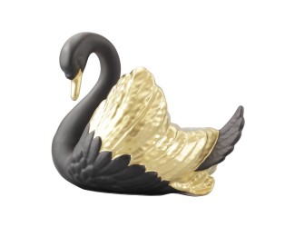 Лебедь Rudolf Kampf конфетница чёрный с золотом 20118426-2109k