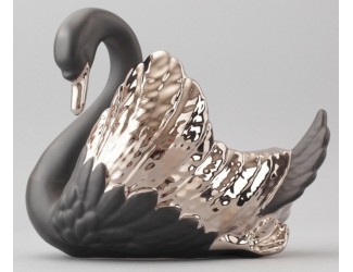 Лебедь Rudolf Kampf конфетница чёрный с бронзой 20118426-2110k