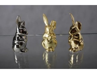 Фигурка Rudolf Kampf Заяц сидящий 70мм матовое золото