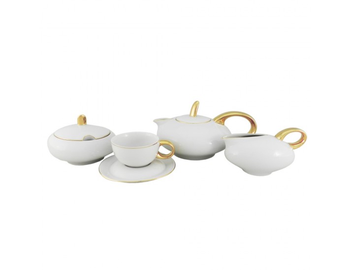 Сервиз чайный Rudolf Kampf Мария Тереза 15 предметов 6 персон белый с золотом 42160725-2566
