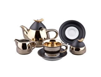 Сервиз чайный Rudolf Kampf Кельт на 6 персон 15 предметов черный с золотом 52160728-251Ak