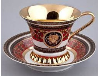 Чайная пара 200мл Rudolf Kampf Византия декор 2039 Версаче красный 57120415-2039k