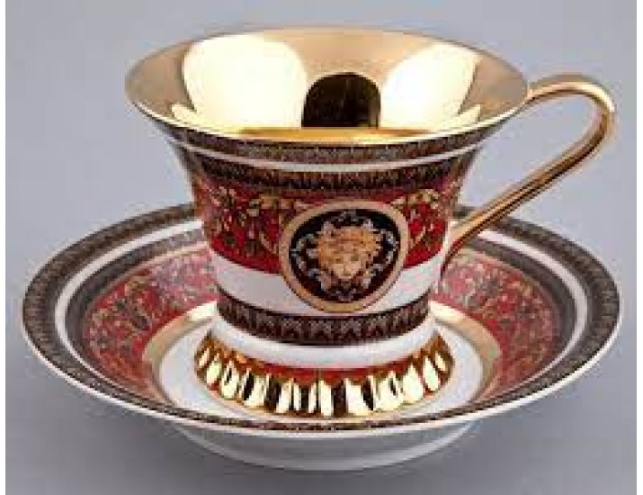 Чайная пара 200мл Rudolf Kampf Византия декор 2039 Версаче красный 57120415-2039k