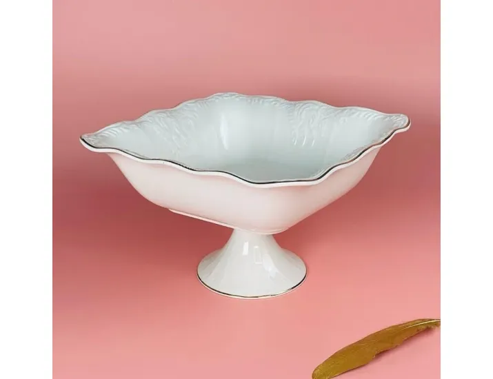 Квадратная фруктовница 18см на ножке Lenardi Агата 102-148