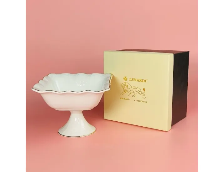 Квадратная фруктовница 31см на ножке Lenardi Агата 102-151