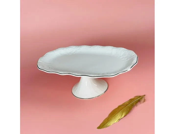 Овальное блюдо 30,5см на ножке Lenardi Агата 102-156