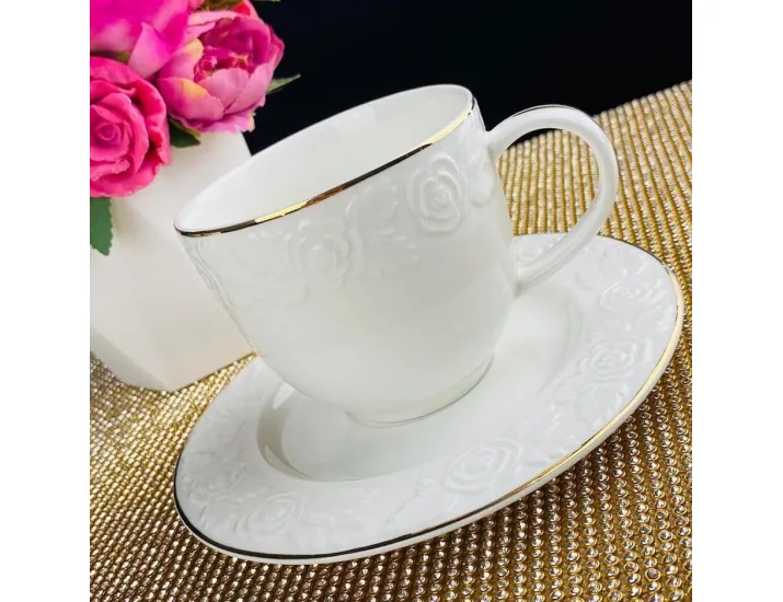 Чайный набор 12предметов 250 мл Lenardi Белая роза 109-148