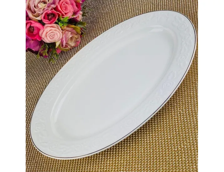 Блюдо овальное 30,5см Lenardi Белая роза 109-158