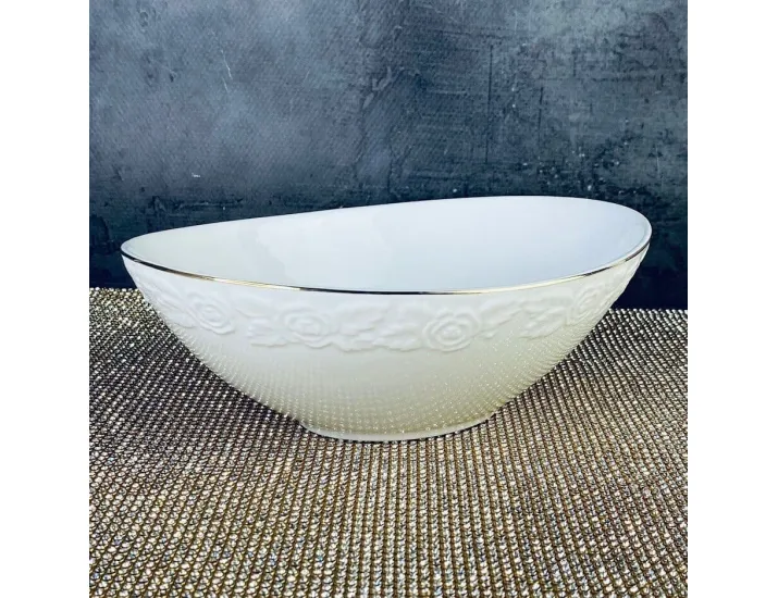 Салатник овальный 20,5см Lenardi Белая роза 109-159