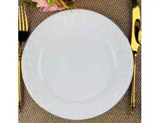 Набор из 6 тарелок 26см Lenardi Белая роза 109-161