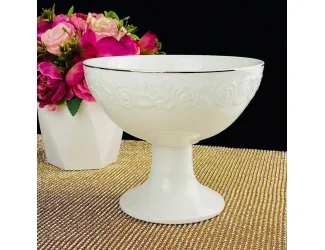 Конфетница 16см на ножке Lenardi Белая роза 109-165