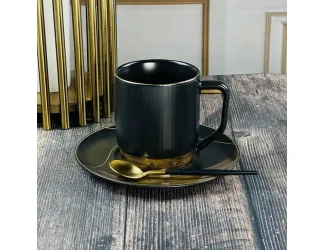 Чайный набор 12предметов 250мл Lenardi Wood чёрный 133-383