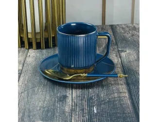 Чайный набор 12предметов 250мл Lenardi Wood синий 133-382