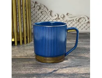 Кружка 420мл Lenardi Wood синяя 133-384