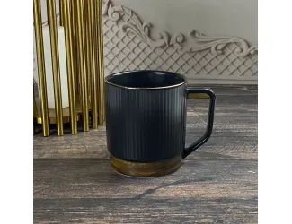 Кружка 420мл Lenardi Wood чёрная 133-385