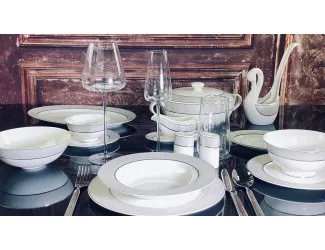 Обеденный сервиз на 12 персон 105 предметов Lenardi Серебряная Симфония 145-518