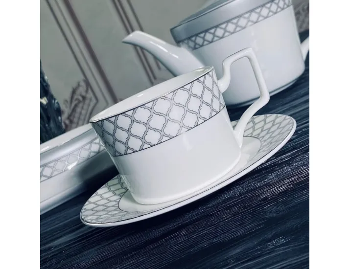 Чайный набор 12предметов 250 мл Lenardi Версаль серебро 145-591