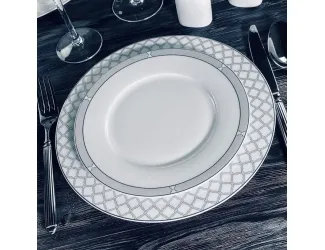 Набор из 6 тарелок 21,5см Lenardi Версаль серебро 145-597