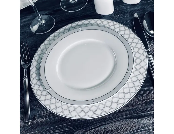 Набор из 6 тарелок 27см Lenardi Версаль серебро 145-596
