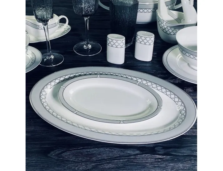 Набор из 6 тарелок 27см Lenardi Версаль серебро 145-596