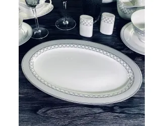 Овальное блюдо 35,5см Lenardi Версаль серебро 145-600