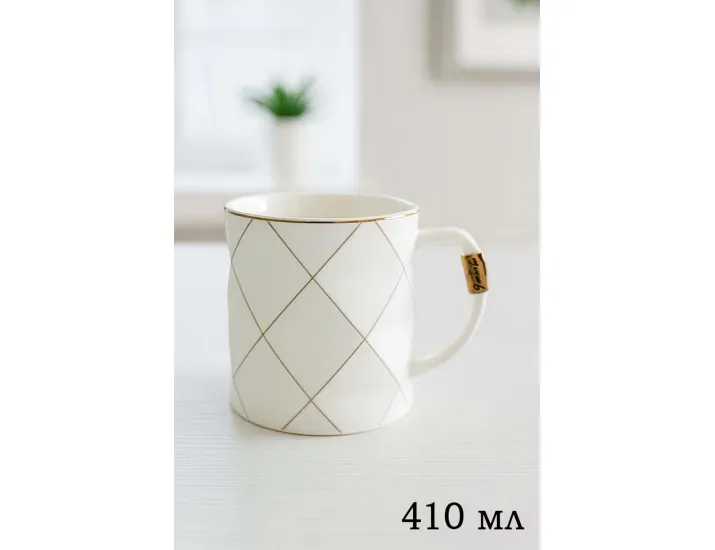 Кружка Lenardi квадратики белая 106-083