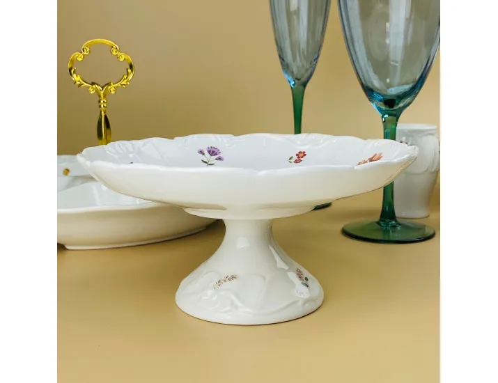 Блюдо 19,5х9см на ножке Lenardi Крокус 109-210