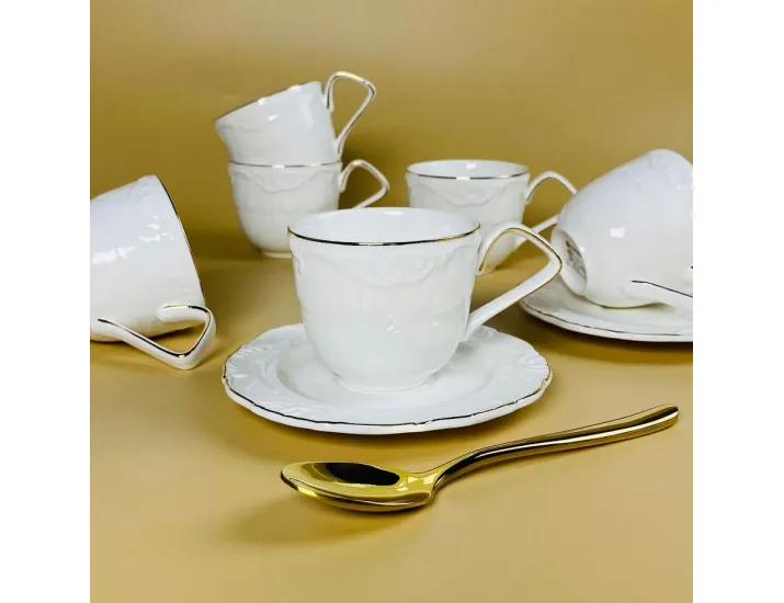 Кофейный набор 12предметов 140мл Lenardi Крокус золото 109-235