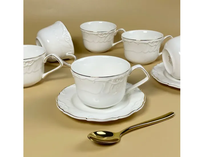 Чайный набор 12предметов 250мл Lenardi Крокус золото 109-236