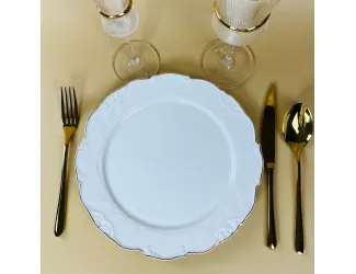 Набор из 6 тарелок 26см Lenardi Крокус золото 109-241