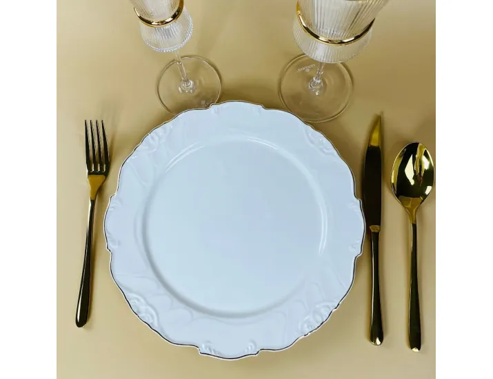 Набор из 6 тарелок 26см Lenardi Крокус золото 109-241