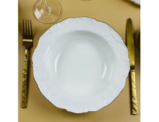 Набор из 6 глубоких тарелок 22х4,5см Lenardi Крокус золото 109-242