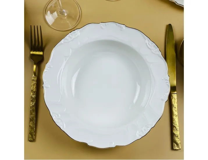 Набор из 6 глубоких тарелок 22х4,5см Lenardi Крокус золото 109-242