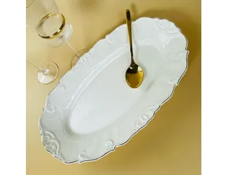 Овальное блюдо 40х24,5х5см Lenardi Крокус золото 109-246