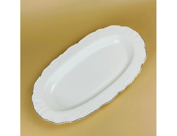 Овальное блюдо 41х25х4см Lenardi Крокус золото 109-266