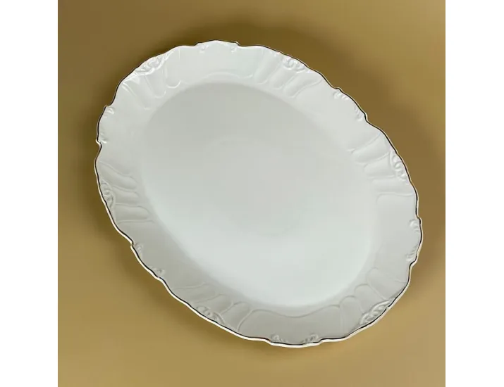 Овальное блюдо 37х27,5х3см Lenardi Крокус золото 109-268