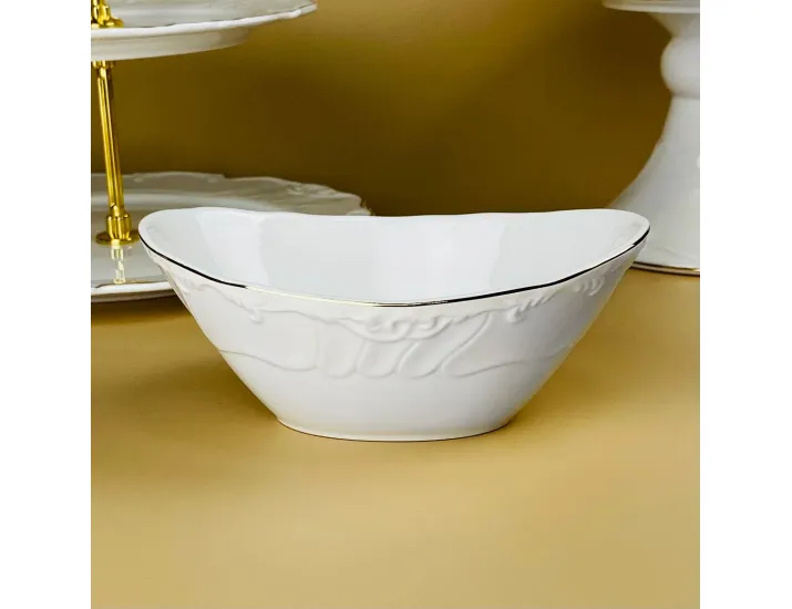 Овальный салатник 16х11,5х6,5см Lenardi Крокус золото 109-269