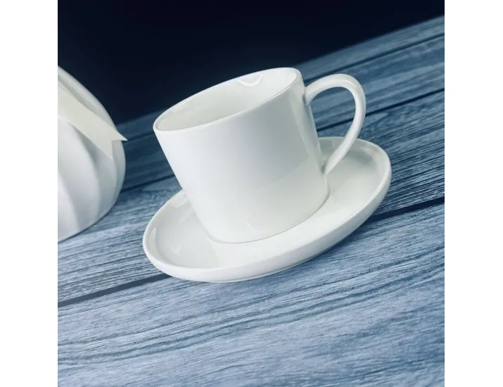 Чашка с блюдцем 300мл Lenardi Bianco 118-039