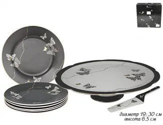 Набор для торта из 8предметов Lenardi Butterfly черный 133-092