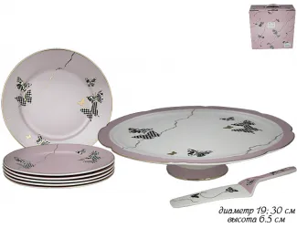 Набор для торта из 8предметов Lenardi Butterfly розовый 133-093