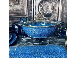 Сервировочный мармит с крышкой 30,5х9см 2,3л Lenardi AQUAMARINE 133-311