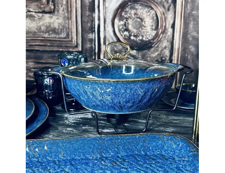 Сервировочный мармит с крышкой 30,5х9см 2,3л Lenardi AQUAMARINE 133-311