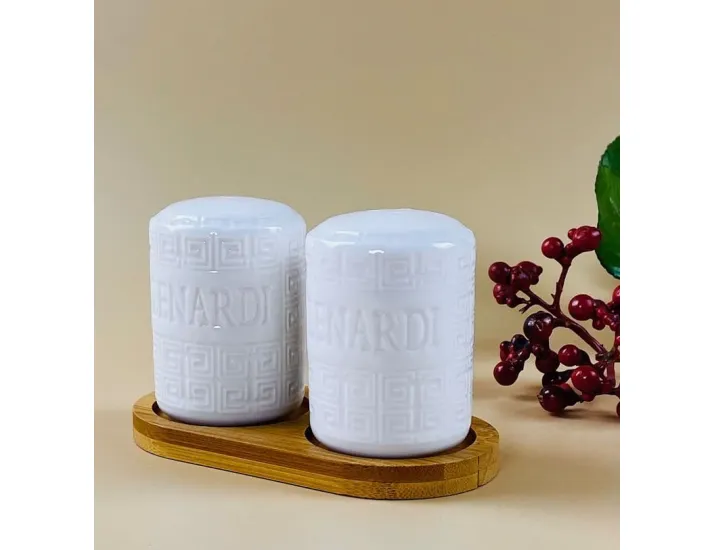 Набор солонок 2шт на подставке Lenardi Bamboo 140-124