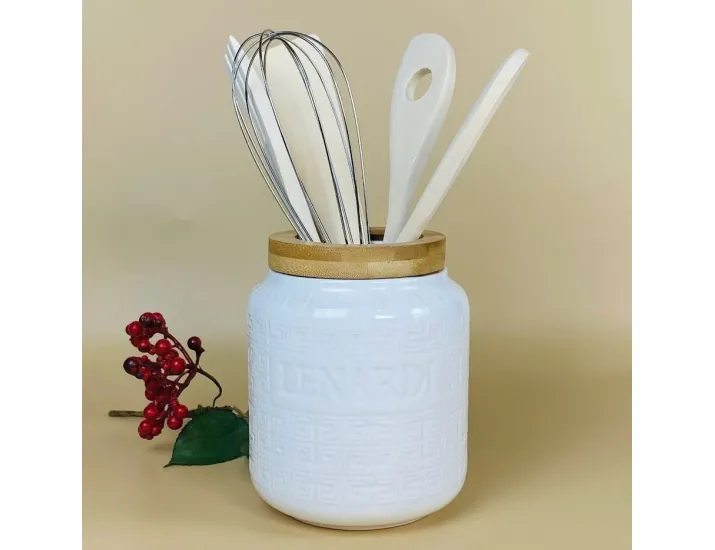 Набор кухонных принадлежностей 5предметов на подставке Lenardi Bamboo 140-125